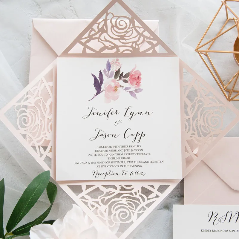 blush-pink-laser-cut-wedding-invite-with-floral-accent-in-lavender-and-mauve-EWDM003-8