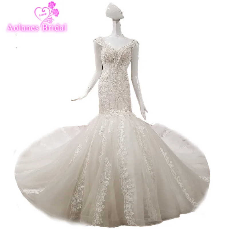 

2018 New Arrival Sleeveless Gray Lace Wedding Dress Tulle V-neck Chapel Train Backless Mermaid Cap Sleeve Bridal Gowns Mariage