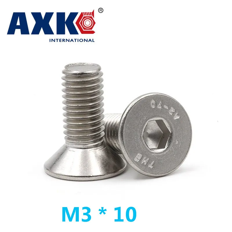 

2019 Limited New Bolt Fastener Round Axk 40pcs 304 Stainless Steel Countersunk Head Hex / Flat Allen Screws M3 * 10