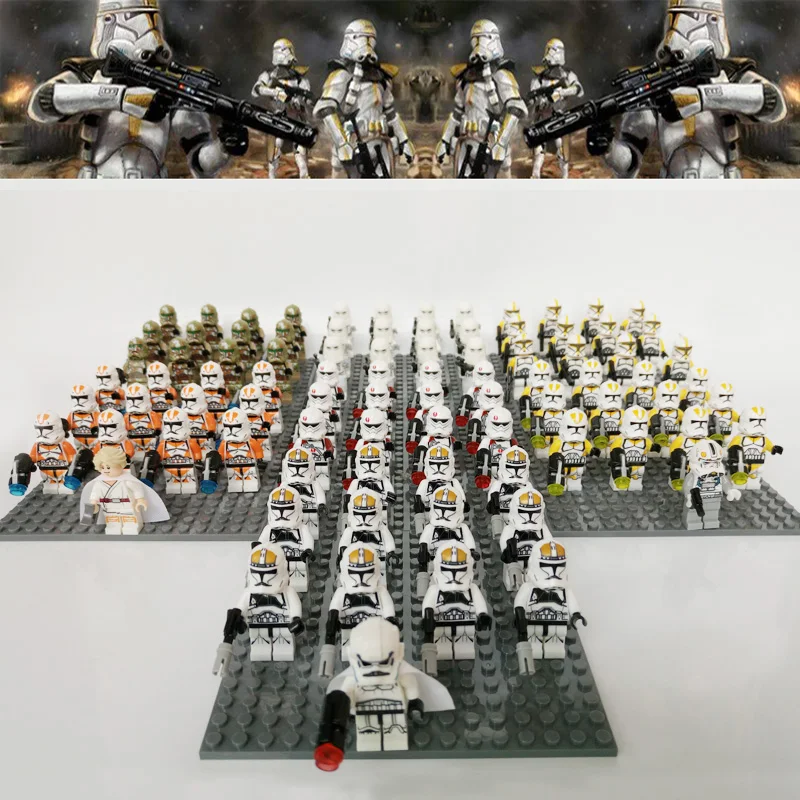 

13PCS STAR WARS Geonosis Wolfpack SW221 Clone trooper Gunner Commande Neyo with Blaster compatible brick toys for kid