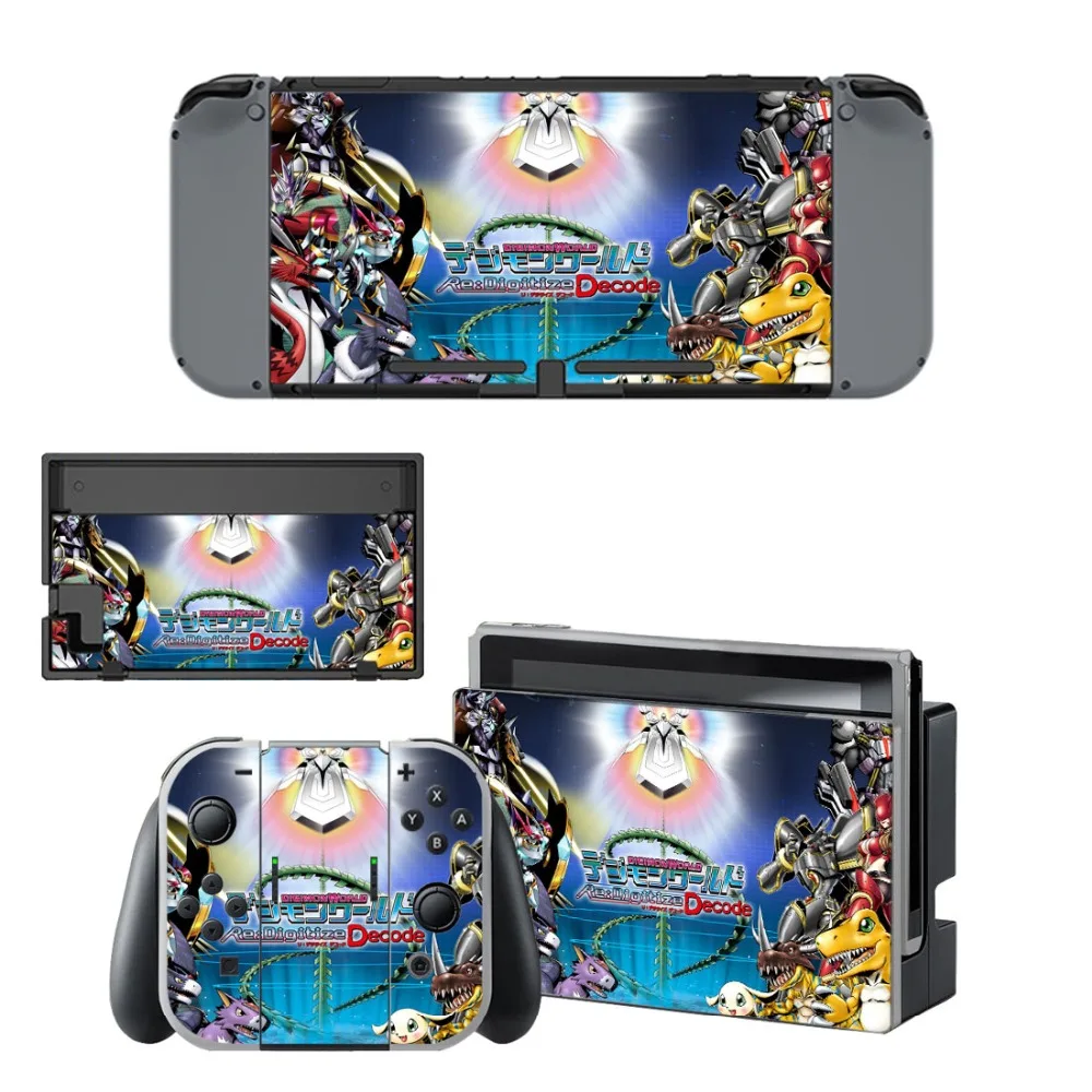 Виниловая наклейка Nintendo Switch для консоли и контроллера цифрового монстра Digimon
