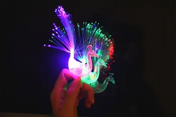 

New peacock Fun Finger Lights LED Beams Laser Rings Raves Neon Glow Lamps party birthday Chistmas prop popular festive