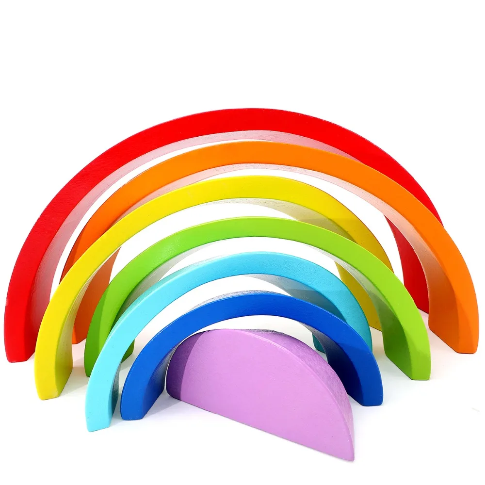  rainbow building blocks mini version Colorful arched building blocks rainbow blocks Children