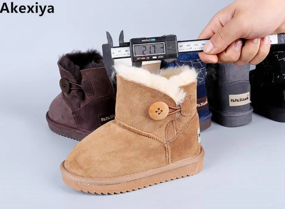 

2019 button sheep fur one child snow boots boys boots girls boots winter snow shoes