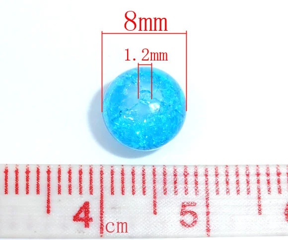DoreenBeads 100 Смешанные трещинные Стеклянные круглые бусины диаметром 8 мм|glass round