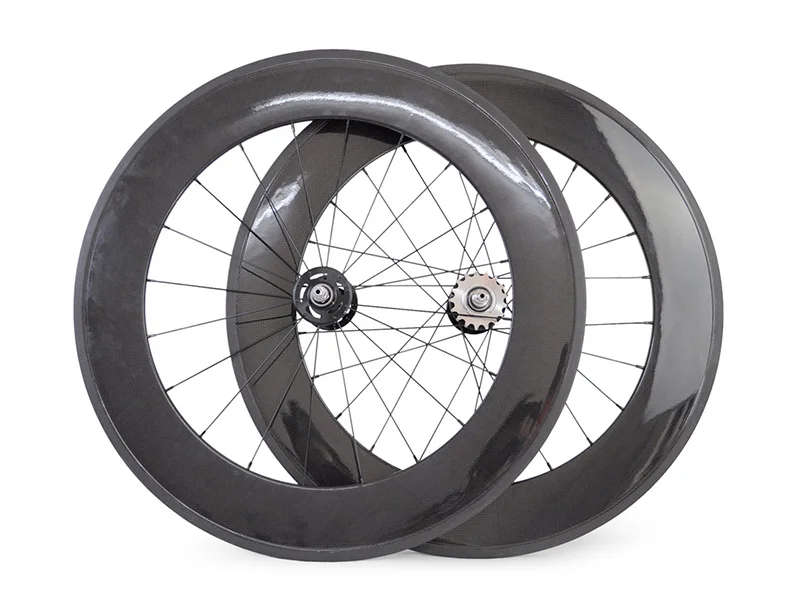 Ultralight carbon track clincher wheels U shape 25mm width 88mm depth roue fixie parts online bicycle wheelset store hot selling