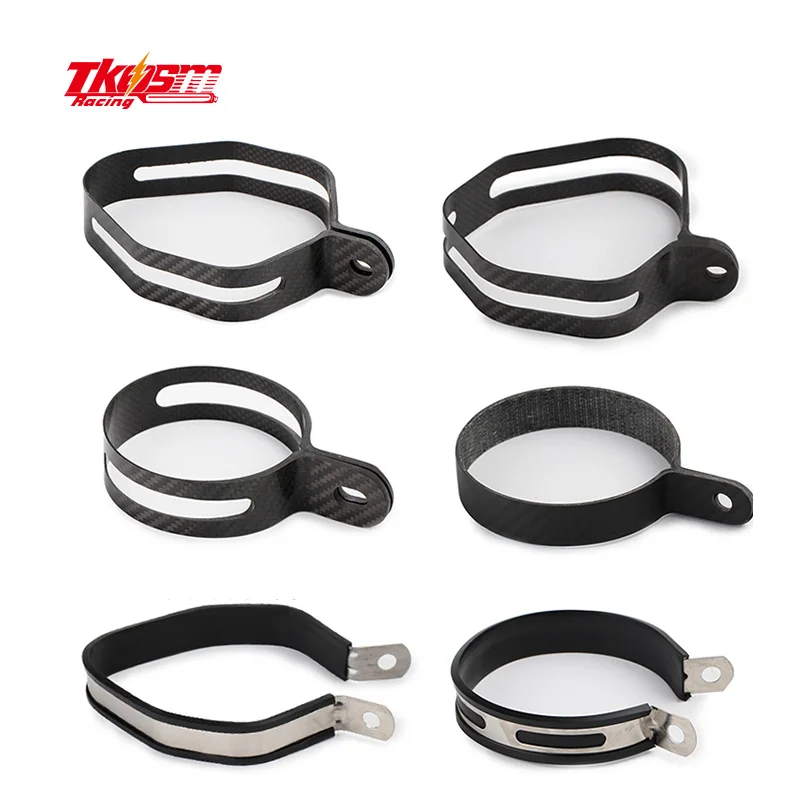 

Free Shipping 1pcs Carbon Fiber Holder Clamp Fixed Ring Support Bracket for Motorcycle Exhaust Pipe Muffler Escape