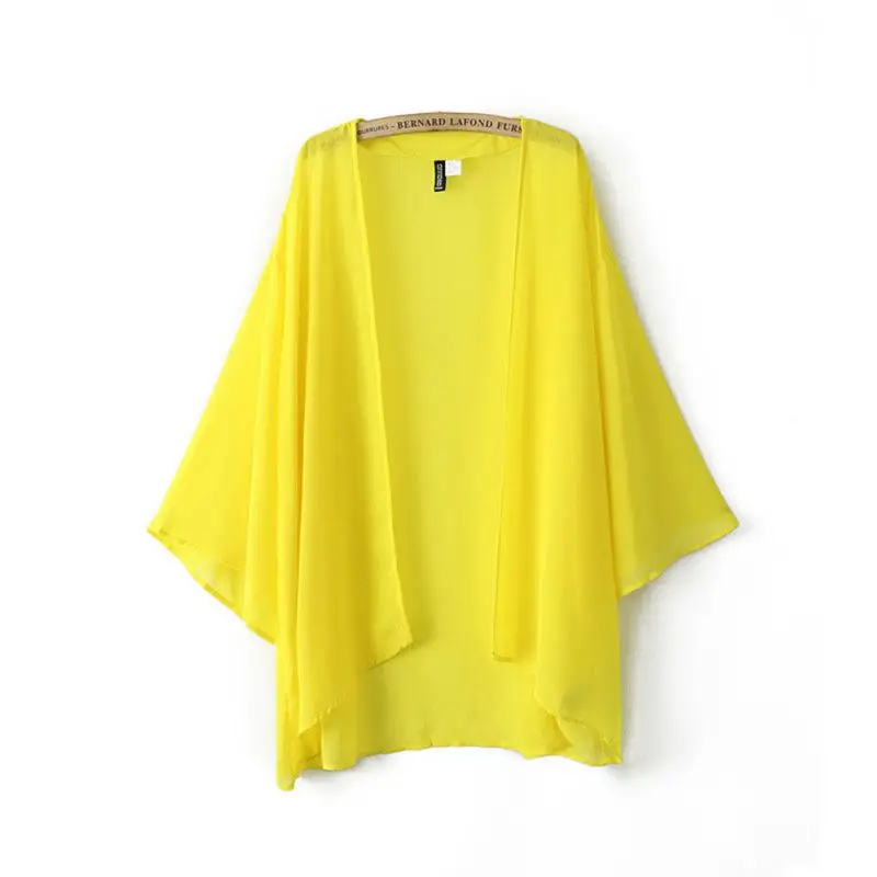 

Women's Loose Cardigan Kimono Blouse Summer Beach Swiming Outwear Blouse 3 Colors Korean Style Clothing