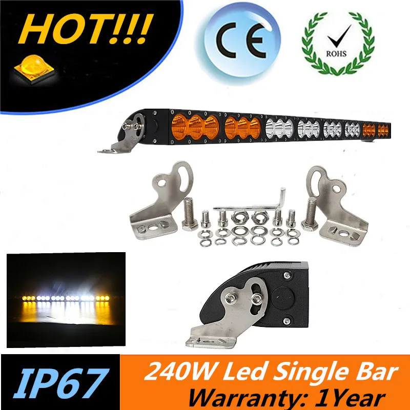 spot headlight flood combo car amber led light bar 240W police led roof