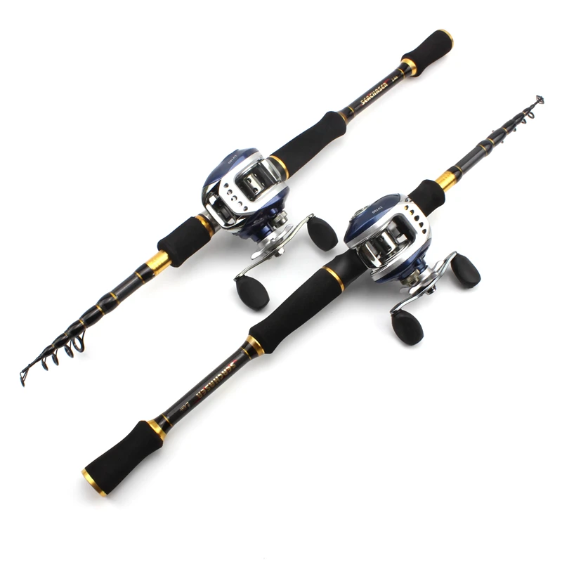 Haste de Fundição e Carretéis Conjunto de Isca de Carbono Vara de Pesca Vara de Truta Peixe de Pesca Telescópica Isca 7g-28g Potência 1.8 m 2.1 2.4 2.7 37 Esporte e Lazer