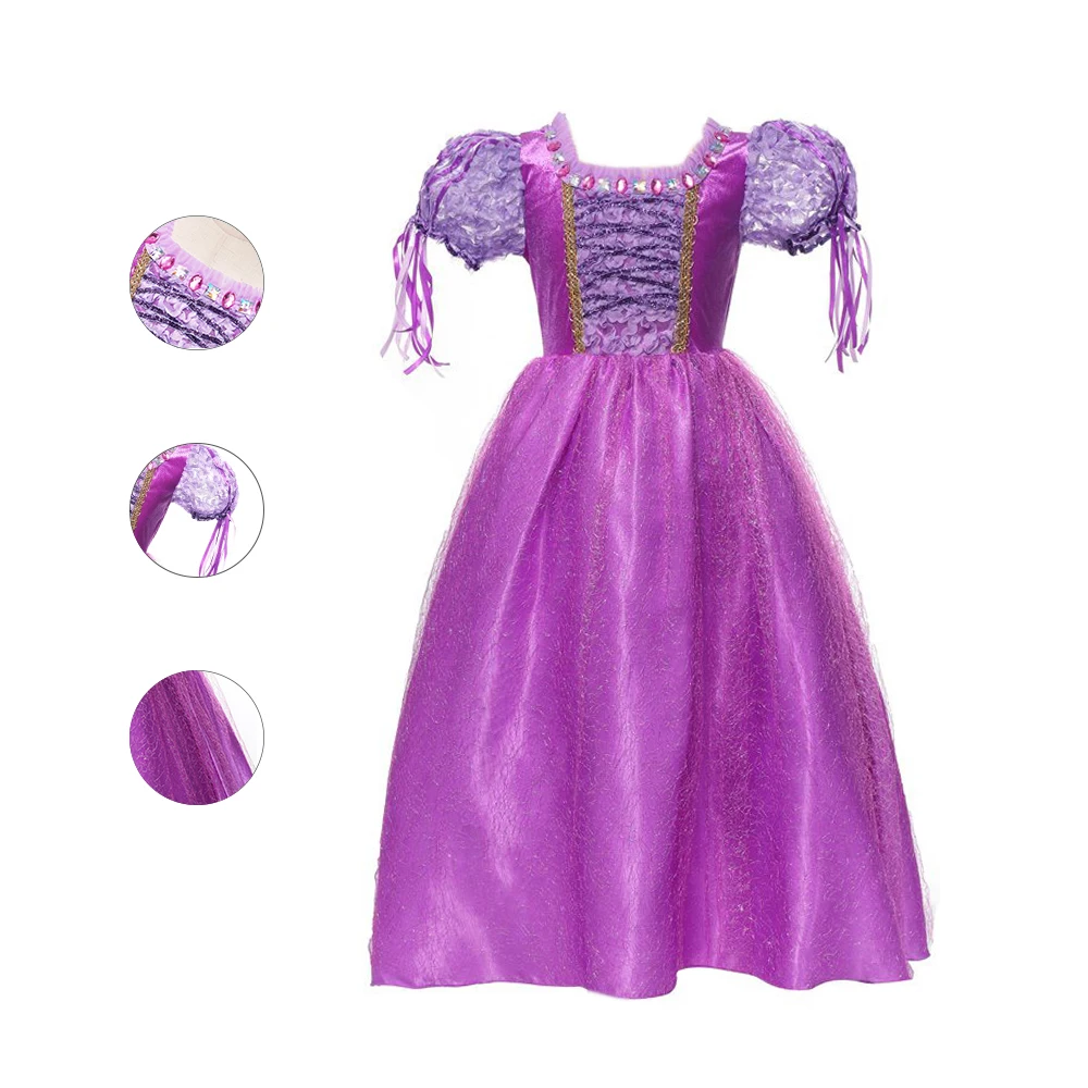 PaMaBa/платье принцессы Рапунцель для маленьких девочек; карнавальный костюм; нарядная детская праздничная одежда; Filles; праздничный наряд; бальное платье; халат
