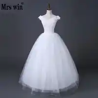 Vestidos デ · ノビアエレガントなボートネック夜会服のウェディングドレス 2019 レースアップリケクリスタルビーズのシンプルな王女のウェディングドレス