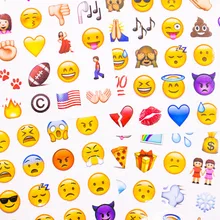 4 Sheets/Set Stickers Hot Cute Die Emoji Smile Face For Notebook Message Twitter Funny Creative Stationery Sticker