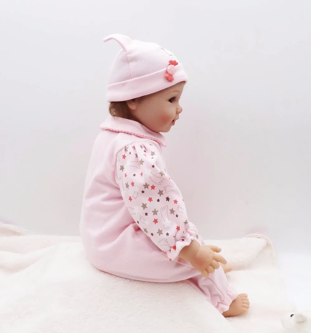 Новый может сидеть и лежать 20 дюймов Reborn Baby Bay кукла мягкий силиконовый
