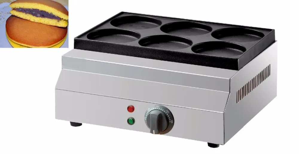 

free shipping~Electric 6 holes diameter 110mm Big size Pancake Cake Machine Dorayaki Machine