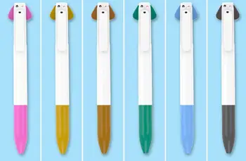 

red black multicolor ballpoint pen cartoon cute dog ballpoint pen student school prize stationery office account pen 50pc/lot