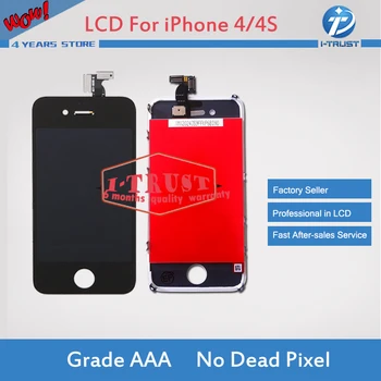 

10pcs/lot Free Shipping For IPhone 4 4G LCD Display with Touch Screen Glass Digitizer and Frame Complete Replacement