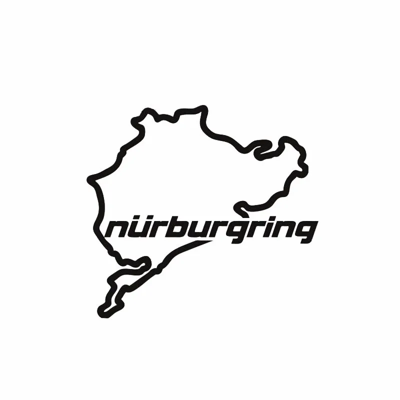 

14cm*12.5cm Car Styling Racing Road Racing Nurburgring Creative Fashion Window Stickers Black and White