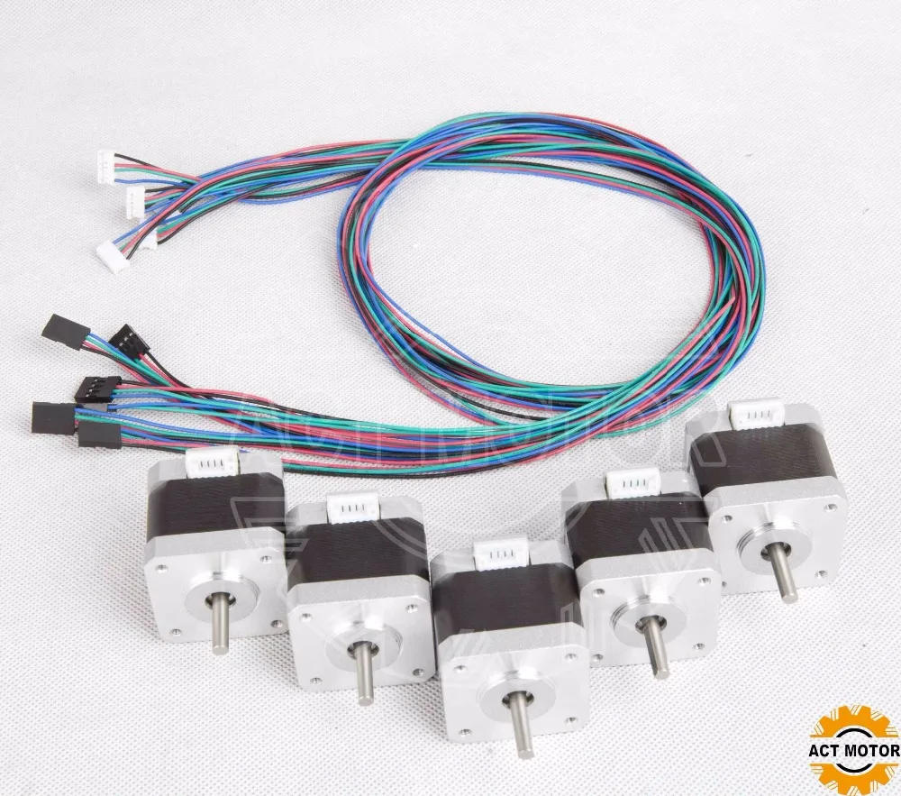 

5PCS nema17 stepper motor 40MM 1.7A 58OZ-IN with 1000mm cable for 3D printer