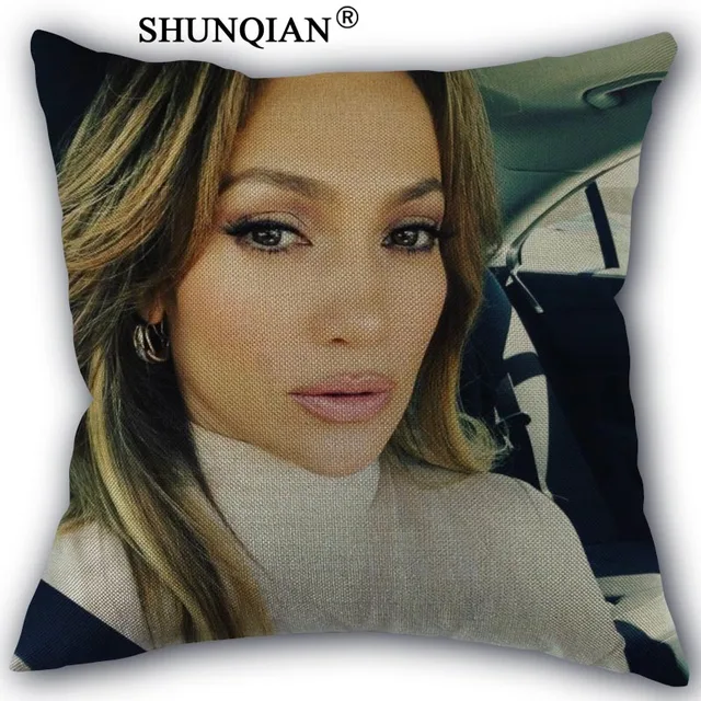 jennifer lopez Pillowcase Custom Cotton Linen Square Decorative Pillow