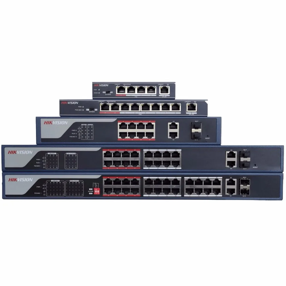 Hikvision DS-3E0105P-E DS-3E0109P-E DS-3E0318P-E DS-3E0326P-E PoE LAN Switch, Network Switch ,Farthest 250 meters