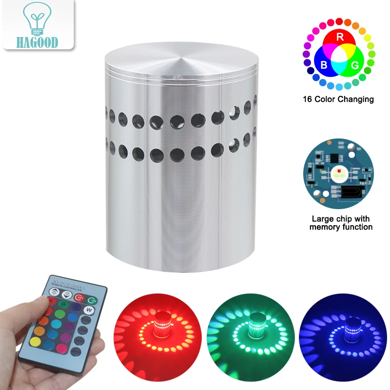 Details about   RGB Spiral Hole LED Wall Light  Remote Controller  Party Bar KTV Home Decoration 