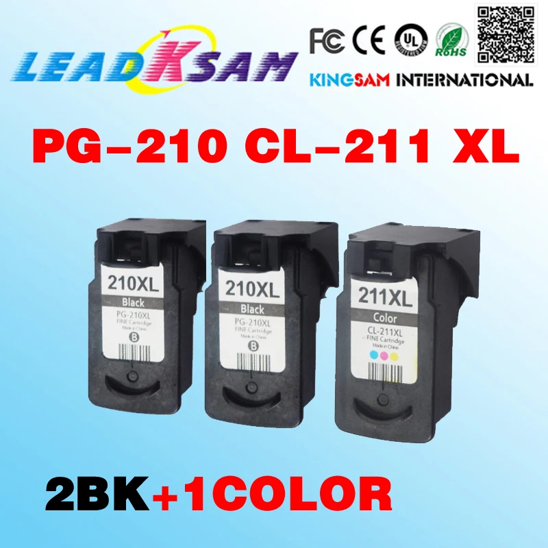 3x совместимые чернильные картриджи для PG210 CL211 Φ PG210XL CL211XL PIXMA IP2700 MP240 MP270 MP480 MP490 |
