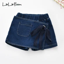LarLarBoom/джинсовые шорты для девочек коллекция года, новые модные летние однотонные детские повседневные брюки детская одежда, шорты для девочек от 2 до 8 лет