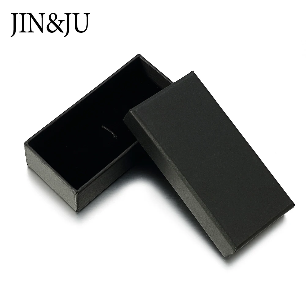 JIN & JU черный Бумага Галстук зажимы коробки 30 шт./лот черные туфли высокого качества матовый бумажные коробки для ювелирных изделий запонки