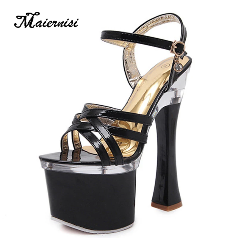 

MAIERNISI Steel Pipe Dance Stilettos Women High-heels Sexy Platforms Sandals Shoes Model T Show Lady Superb High-heeled Sandals