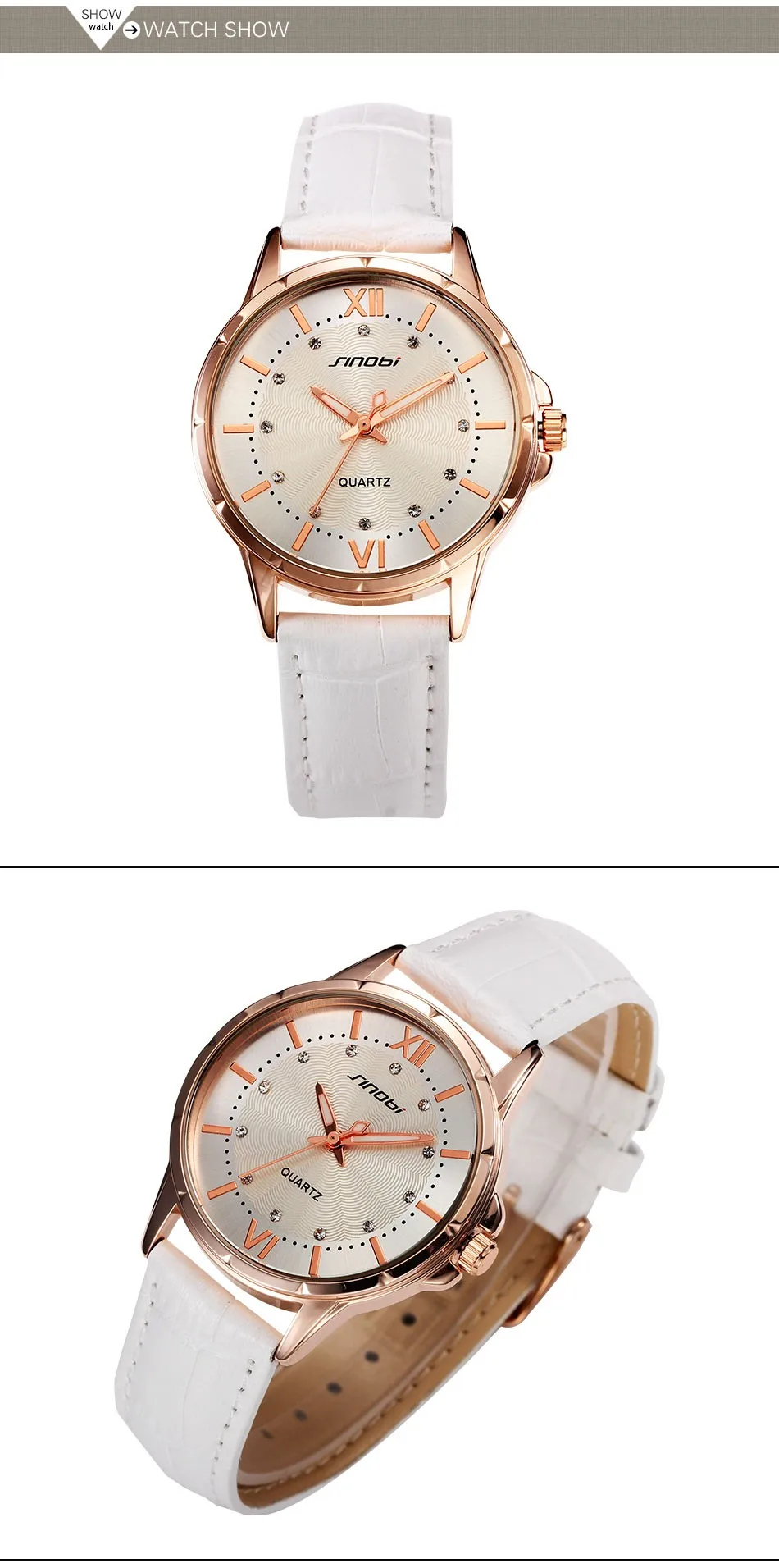 SINOBI Женские кварцевые часы с кожаным ремешком для часов, деловые модные кварцевые часы, женские часы Montre Femme, женские наручные часы