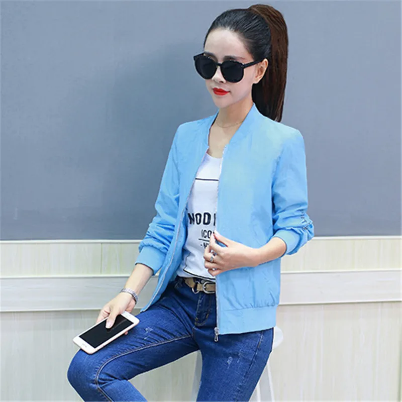 

Jackets Women 2019 Spring Causal Basic Jackets Windbreaker Ladies Coats Zipper Lightweight Jacket Famale