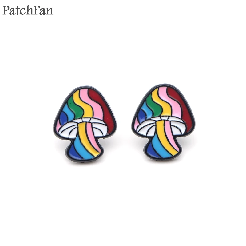 

Patchfan colorful mushroom trendy earrings enamel Charm Cute creative para party favor gift women Souvenir present jewelry A1002