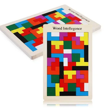 

Colorful Jigsaw Board Baby Wooden Tetris Puzzles Toys Kids Children Magination Intellectual Educational Toys For Children Gift