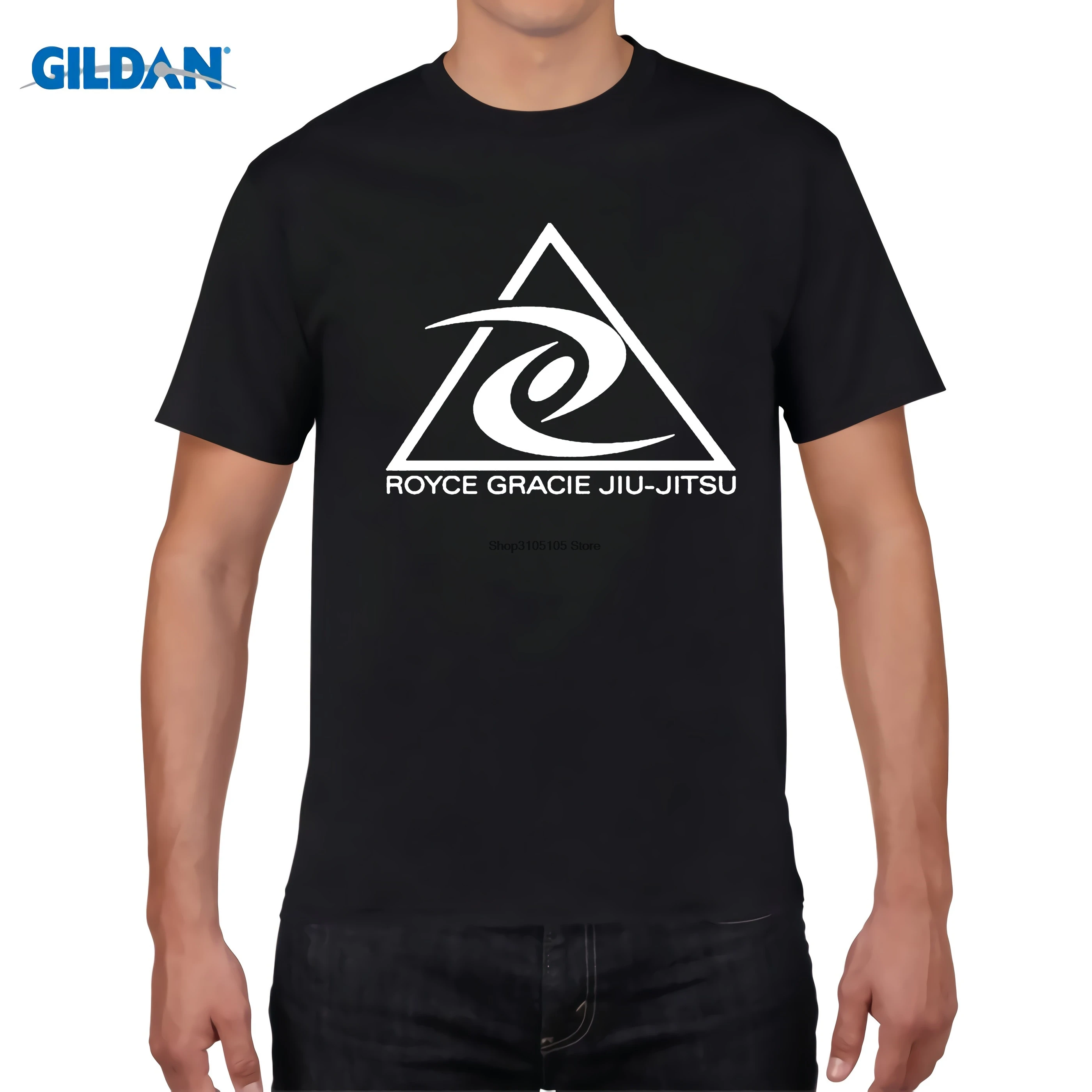 GILDAN pattern t shirt men ROYCE GRACIE JIU JITSU men T Shirt brand t
