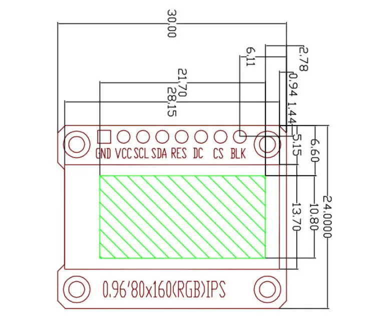 TFT дисплей 0,96/1,3 дюймов ips 7P SPI HD 65K полноцветный ЖК-модуль ST7735 Привод IC 80*160(не OLED) для Arduino