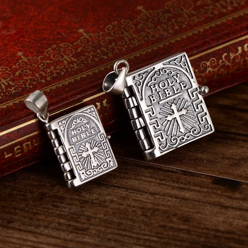 925 пробы Серебряное ожерелье с кулоном в виде креста из священной библейской коллекции для мужчин и женщин, с гравировкой на английском языке
