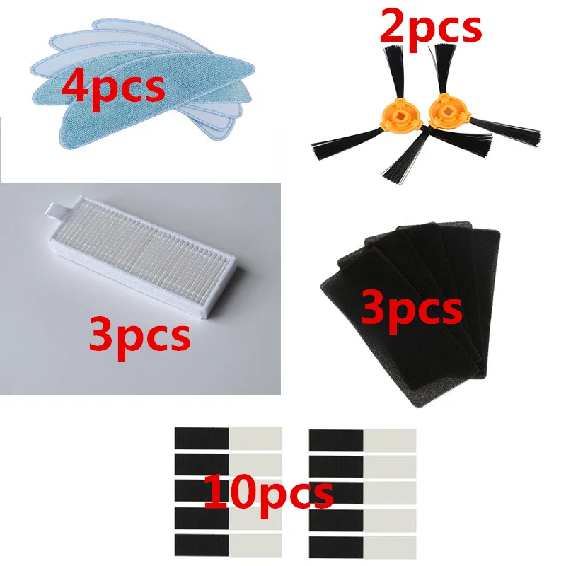 

High quality HEPA filter sponge mop cloth side brush magic paste for CONGA EXCELLENCE robot vacuum cleaner parts