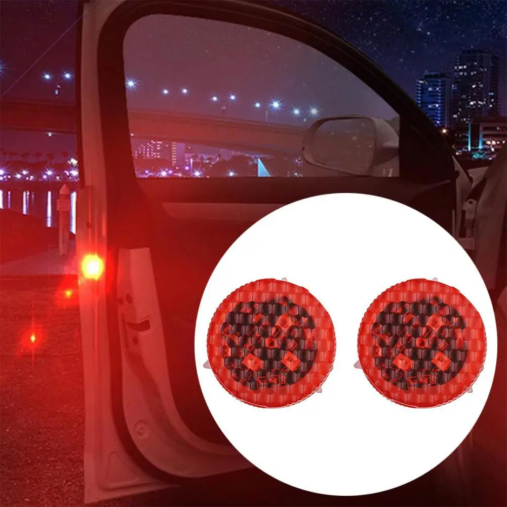 

2pc Car Door Warning Signal Crash Strobe Lights LED Anti-collid Safely Open LED Lamp Universal Wireless Flashing Light
