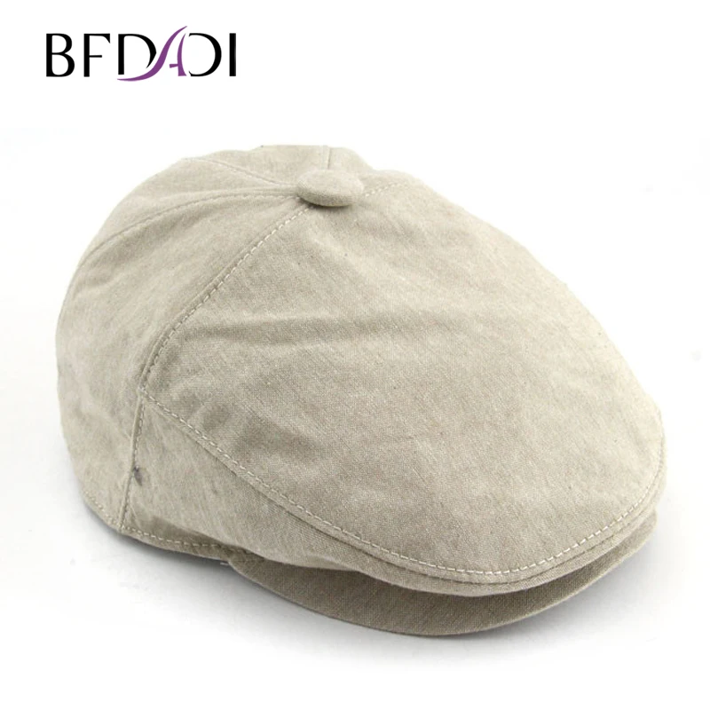 

BFDADI 2018 New Men's Solid Color Beret Cap Newsboy Caps Spring-Summer Forward Hat Female Baseball Cap Big Size