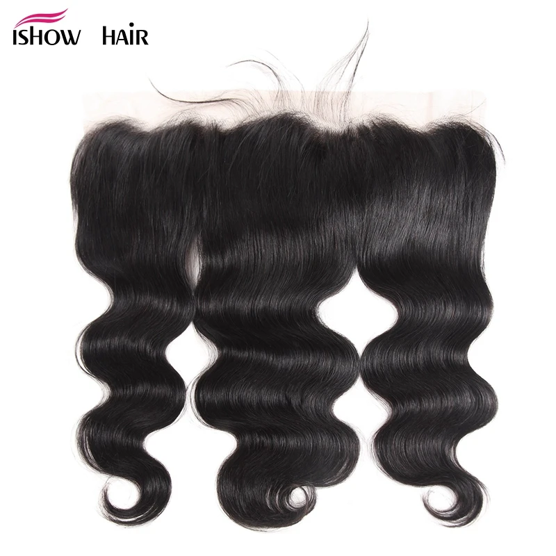

Ishow Malaysian Body Wave Frontal 13X4 Ear To Ear Pre Plucked Lace Frontal Closure Non Remy Human Hair Lace Closure Free Part