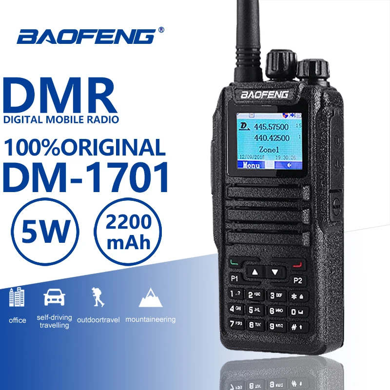 

Baofeng Digital DM-1701 Walkie Talkie Tier 2 Dual Time Slot Dual Band Two Way Radio DMR Ham Amateur Radio Station HF Transceiver
