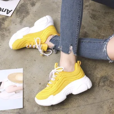 

2019 New Spring Fashion Women Casual Shoes Mesh Platform Breathable Women Sneakers Ladies White Trainers Chaussure Femme