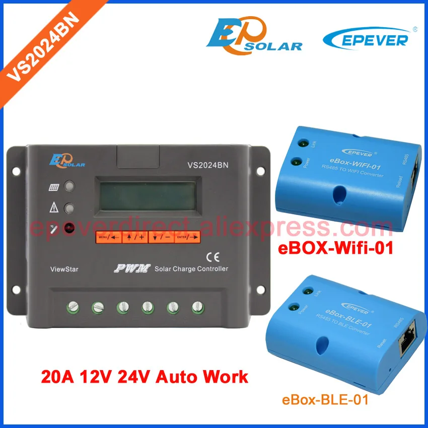 

Battery Charger 24V 20A PWM Solar controller bluetooth and wifi wireless function BOX VS2024BN 12V 24V Auto Work 20amp