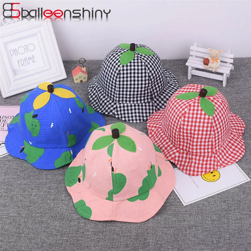 

BalleenShiny Baby Floral Print Bucket Hat Spring Summer Fashion Cute Princess Cotton Caps Children Kids Beach Sun Hat Infant Hat