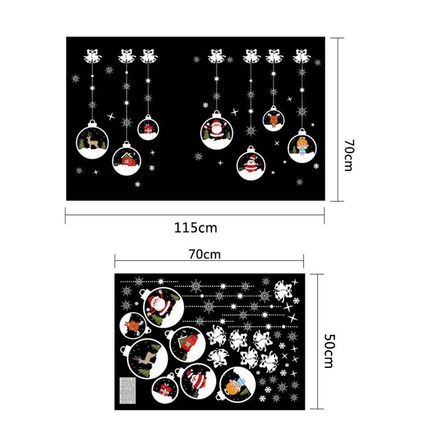 Рождественские настенные наклейки для гостиной с рождественским Санта-Клаусом, снеговиком, лосем,, новогодние наклейки на окна, декор для рождества, наклейки для дома и