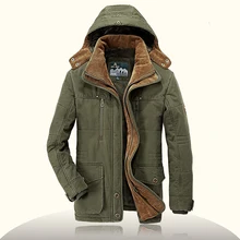 Большие размеры 6XL брендовая Парка мужская зимняя куртка мужская теплая Толстая флисовая AFS JEEP военная куртка с хлопковой подкладкой Мужская парка пальто
