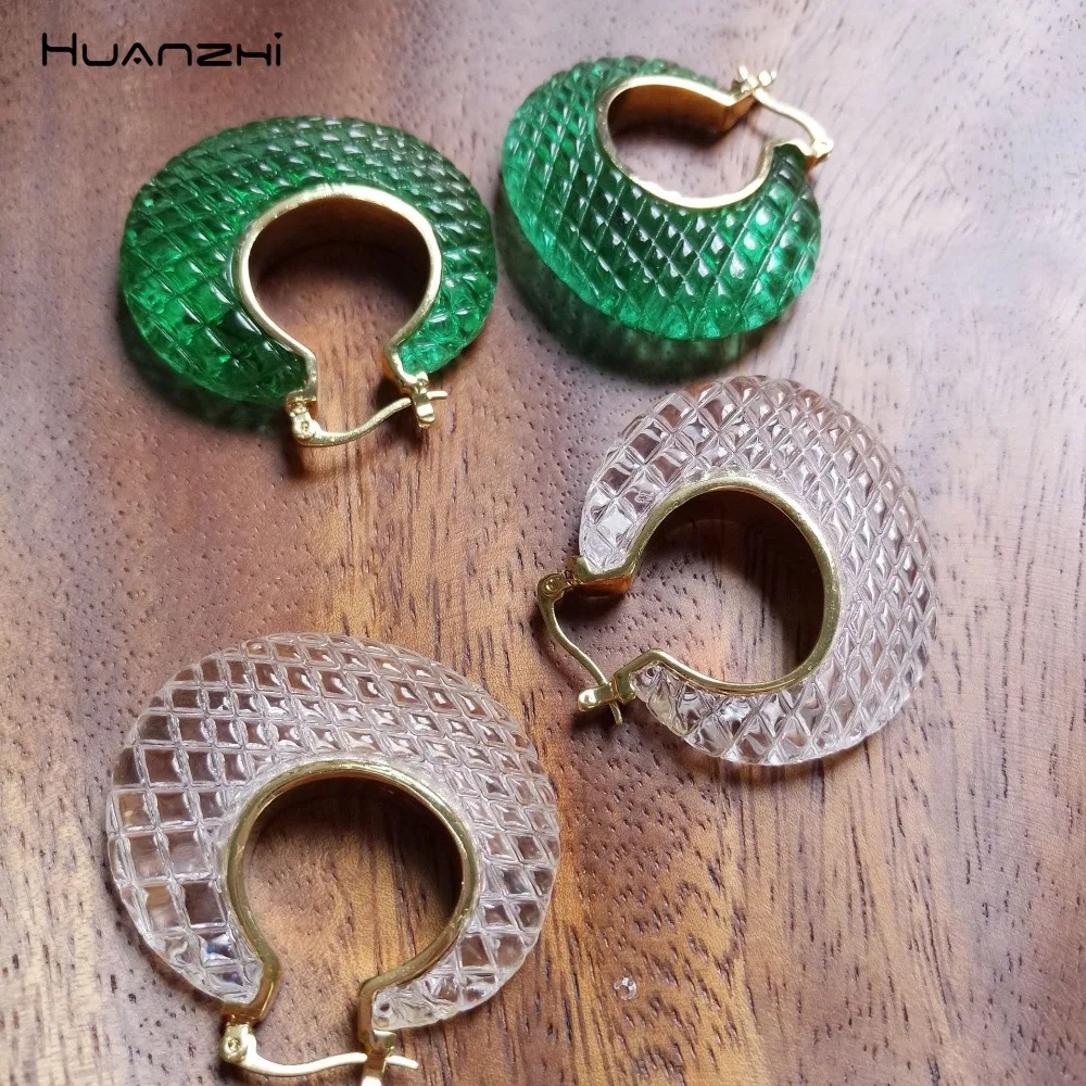 HUANZHI 2019 Новые прозрачные Зеленые Полимерные гиперболы Овальные сотовые