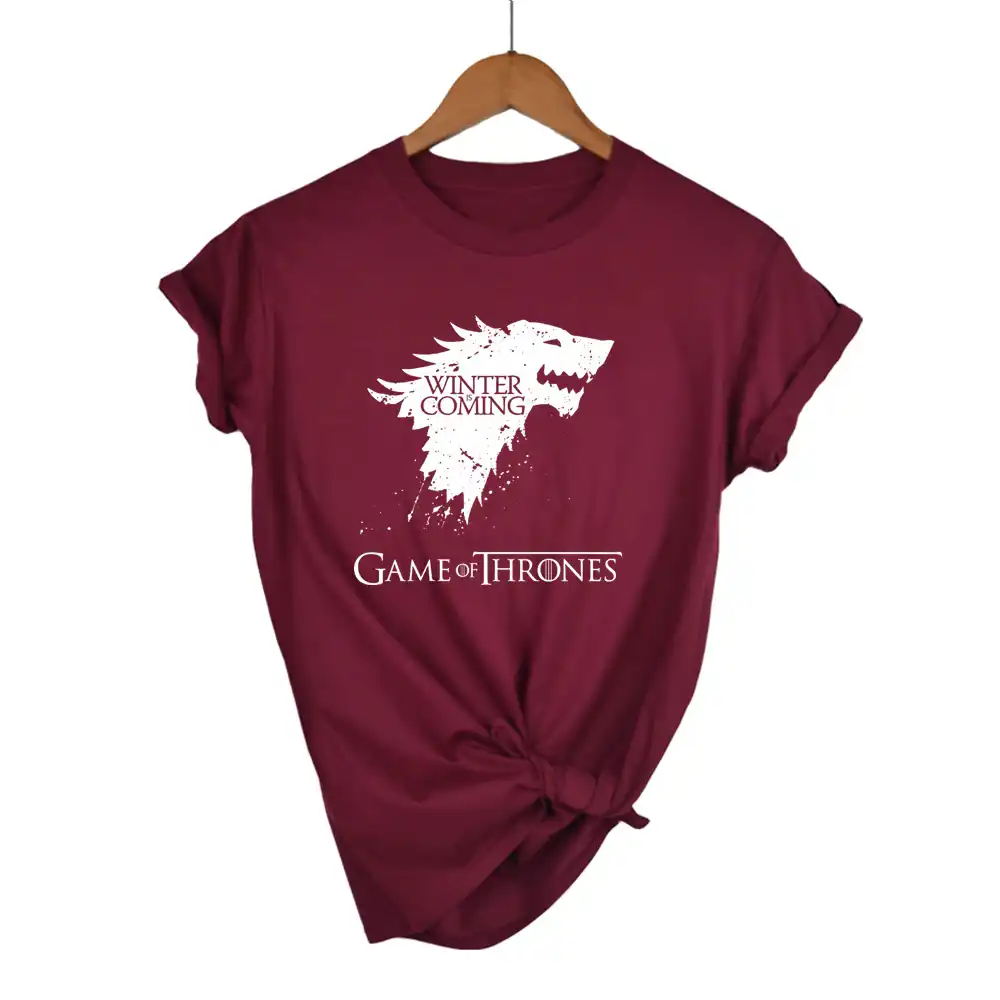 Wolf Inspired Jon Snow Tshirt Game of Thrones Men Casual Ladies Gift Top T-Shirt