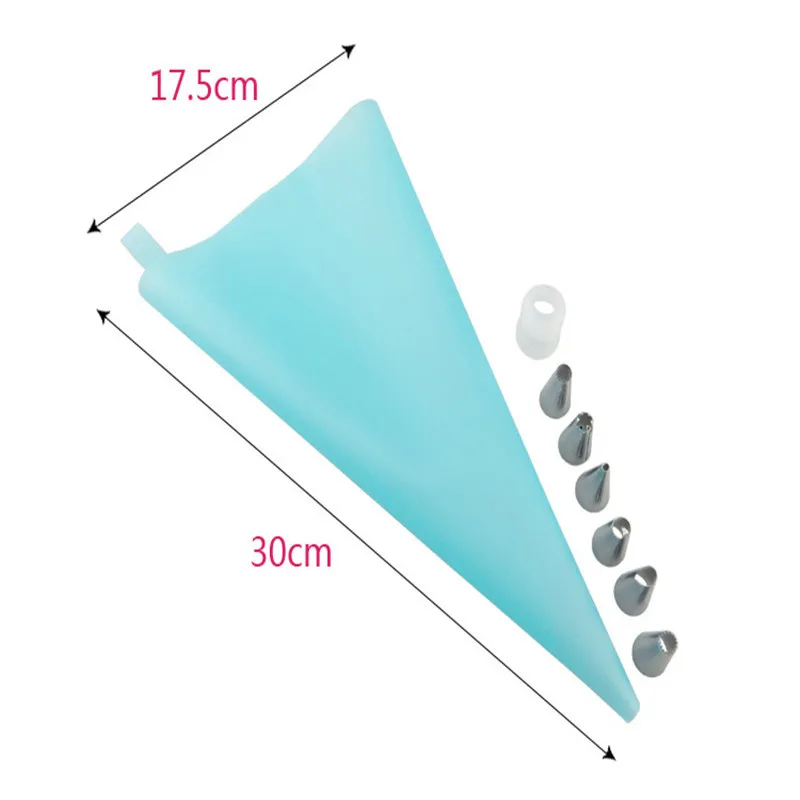 PcsSet Silicone Icing Piping Cream Pastry Bag Stainless Steel Nozzle Pastry Tips Converter DIY Cake Decorating Tools